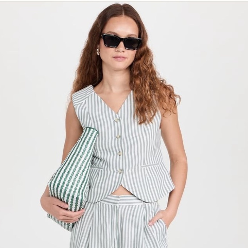 NWT POSSE Diana Vest seagrass stripe size small